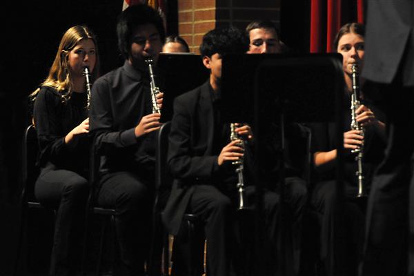 Students performing at the 2023-2024 All County Band Concert